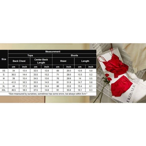 Ekouaer Silky Pajamas Hot Pink Tank Shorts Sleep Set Medium NWT - Picture 10 of 10